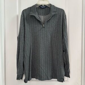 Polo Golf Men's Charcoal Gray Striped Long Sleeve Polo Shirt